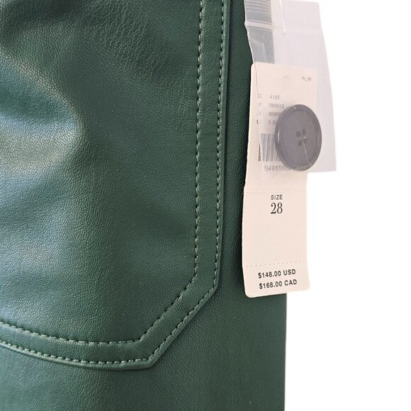 Anthropologie Maeve The Colette Crop Wide Leg Pant, Faux Leather, Green, 28 - Picture 4 of 9